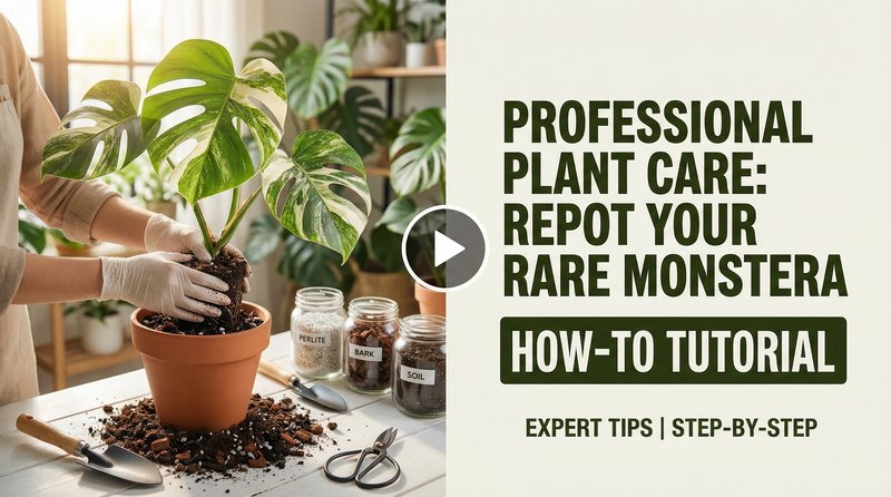 高清动漫植物测评视频-龟背竹换盆教程视频